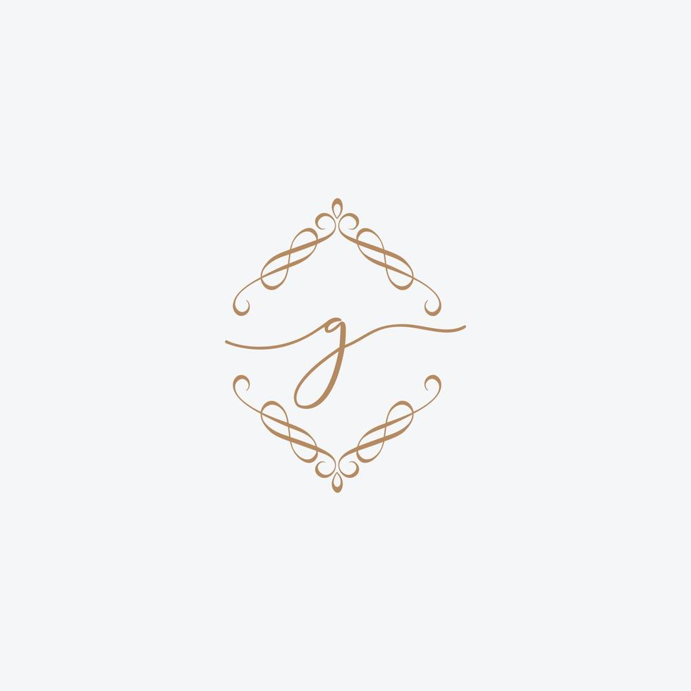 Initial letters G, decorative ornament frame design. vector