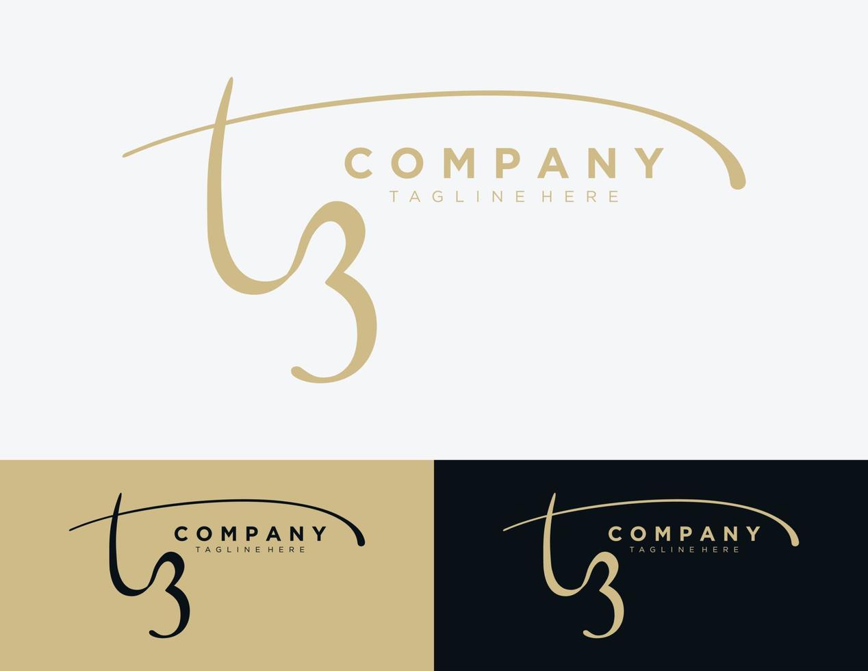 Letter TZ handwritten logo design template. vector