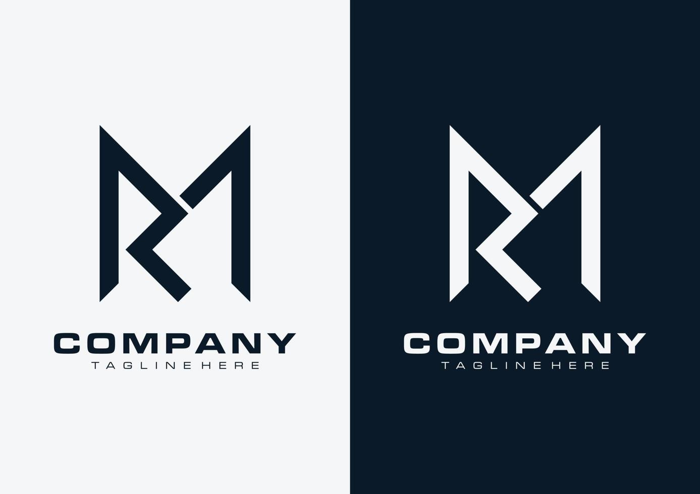 plantilla simple de diseño de logotipo de letra rm. vector