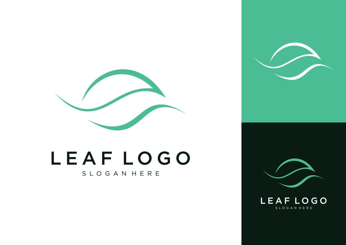 Letter E leaf logo design template. vector