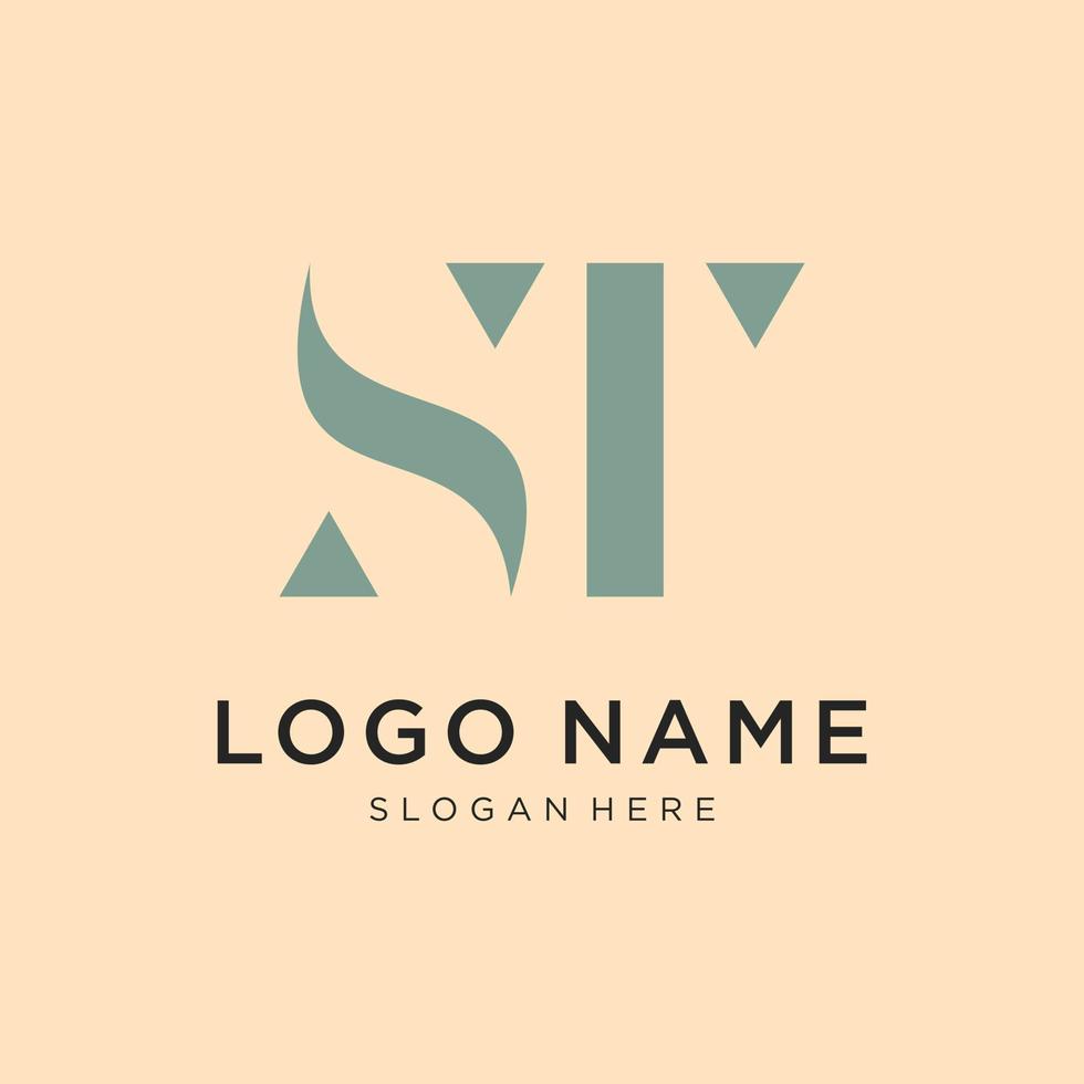 Abstract letter ST logo. This logo icon incorporates with abstract shape in the creative way. vector