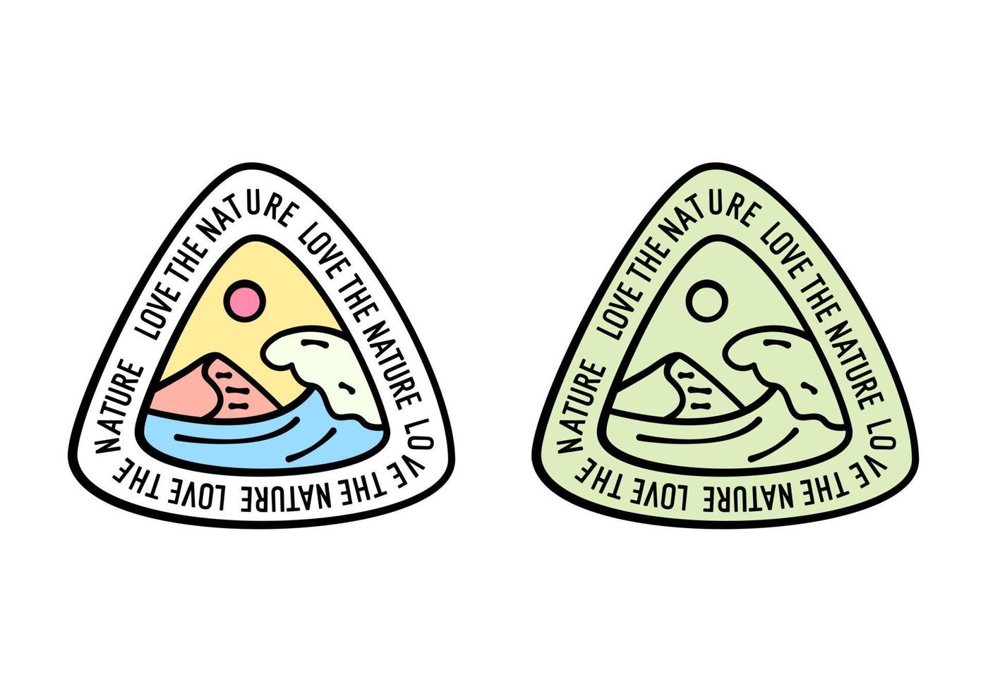 Love the nature waves and mountain for badge patch emblem graphic vector art t-shirt design
