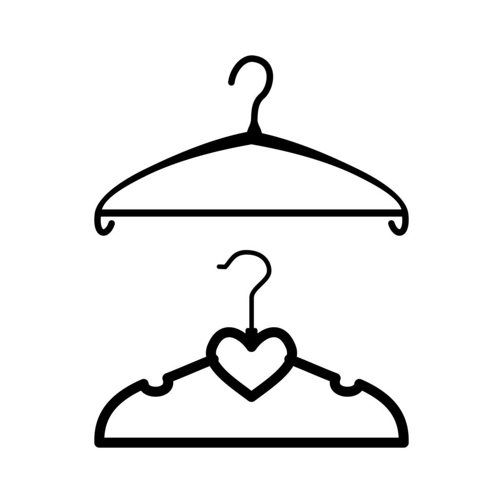 Two clothes hanger icon flat design vector image