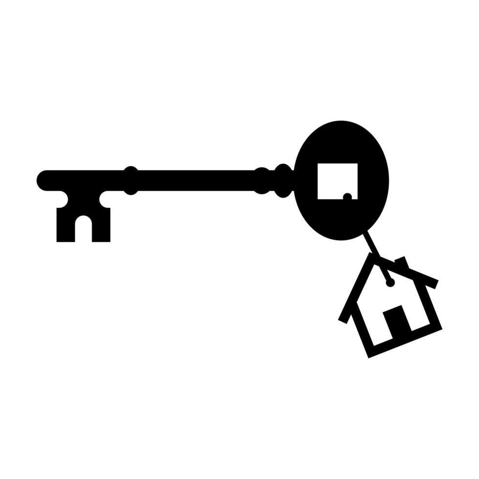 Old key home silhouette set on white background vector