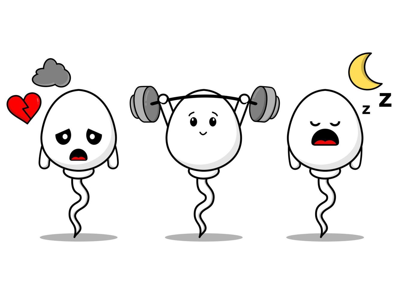 Cute set of sperm character vector image