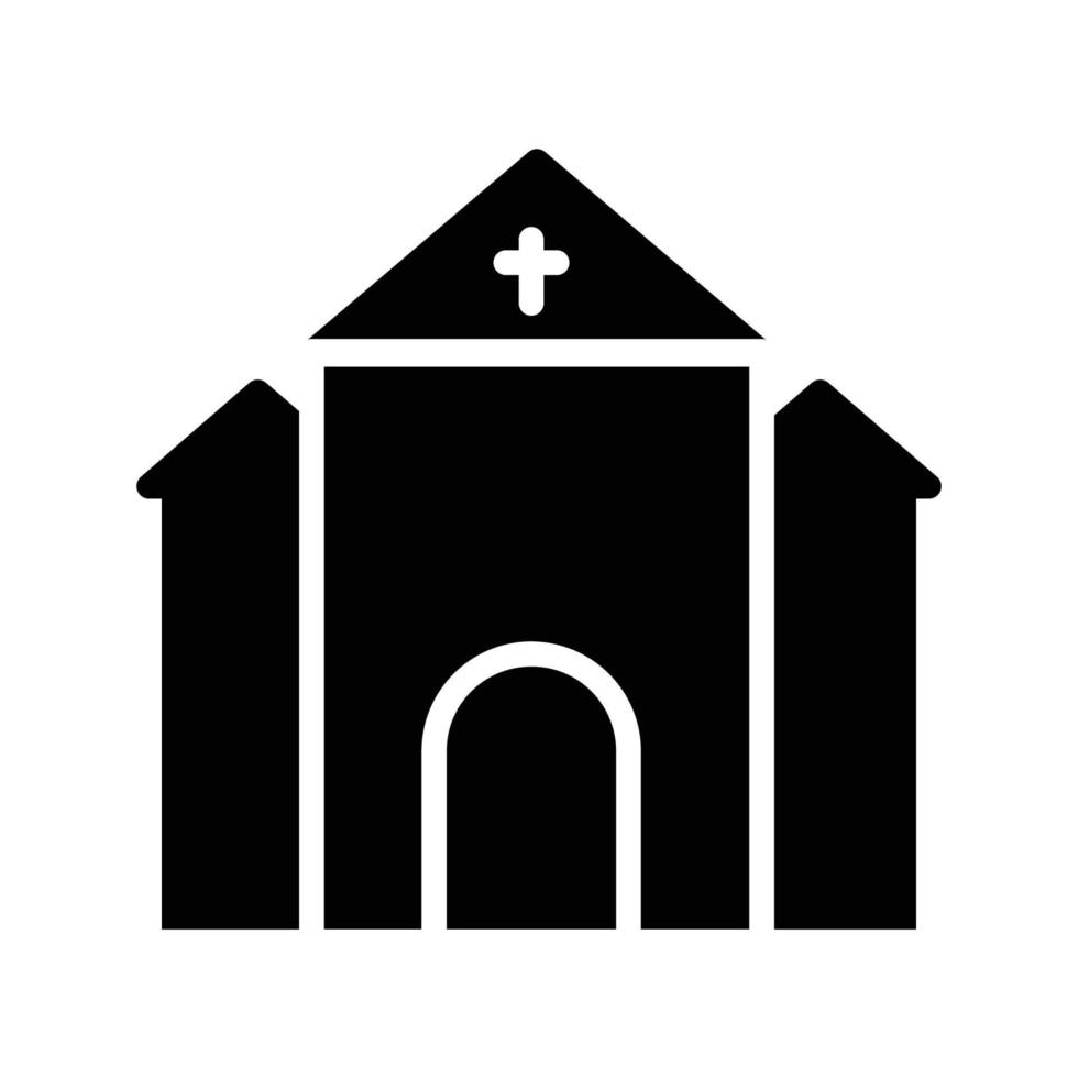 edificio de la iglesia icono de estilo sólido, religión cristiana. diseños vectoriales que son adecuados para sitios web, aplicaciones, aplicaciones. vector