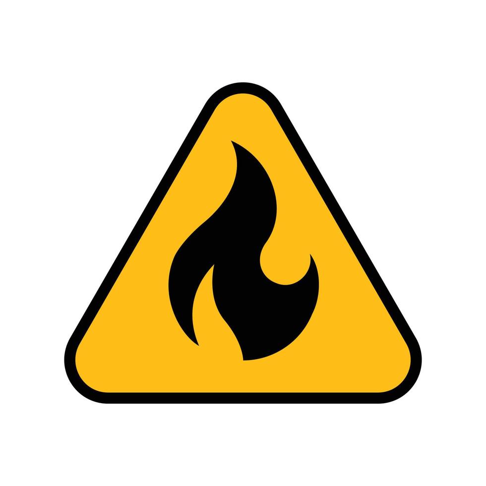 vector symbols and signs of fire, danger, hazard.