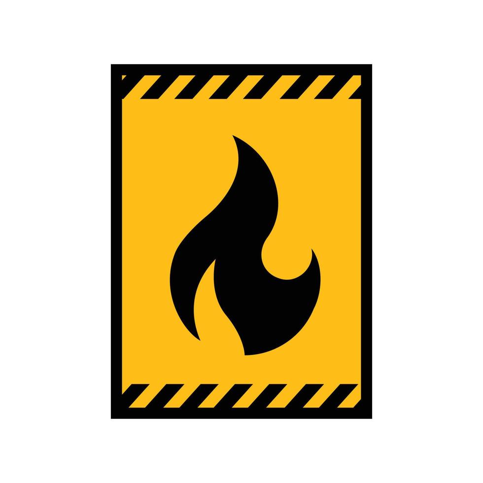 vector symbols and signs of fire, danger, hazard.