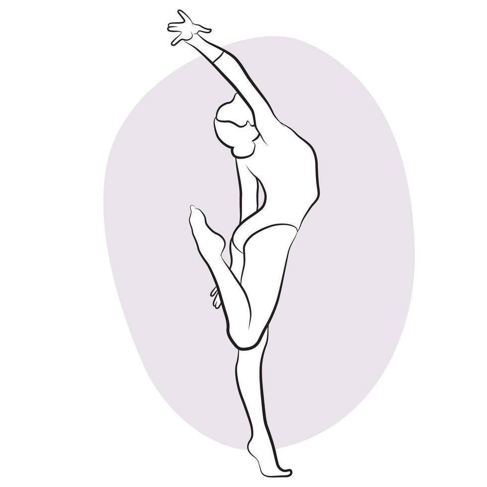 Gymnastics Rhythmic Player Outline. vector