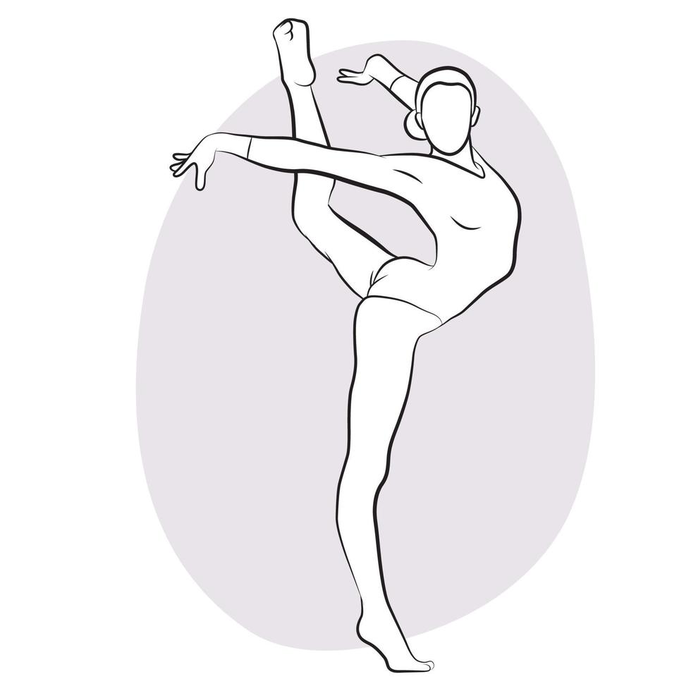 Gymnastics Rhythmic Player Outline. vector