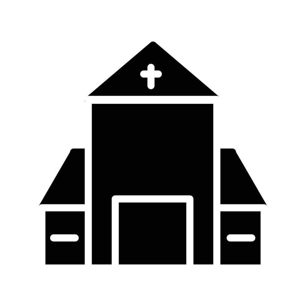 edificio de la iglesia icono de estilo sólido, religión cristiana. diseños vectoriales que son adecuados para sitios web, aplicaciones, aplicaciones. vector