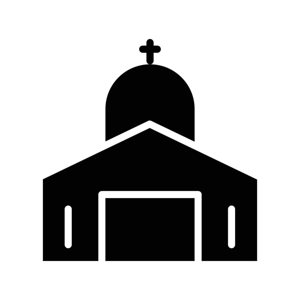 edificio de la iglesia icono de estilo sólido, religión cristiana. diseños vectoriales que son adecuados para sitios web, aplicaciones, aplicaciones. vector