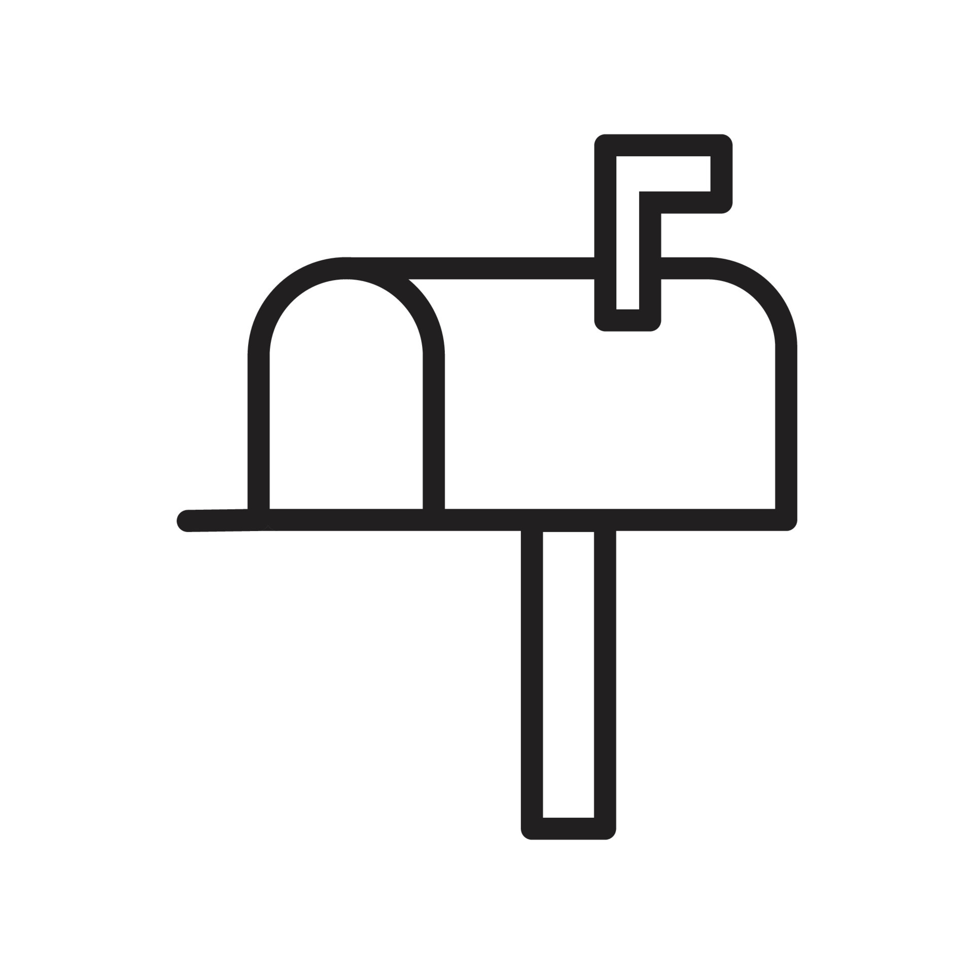 mailbox, message, envelope icon illustration. glyph design vector ...