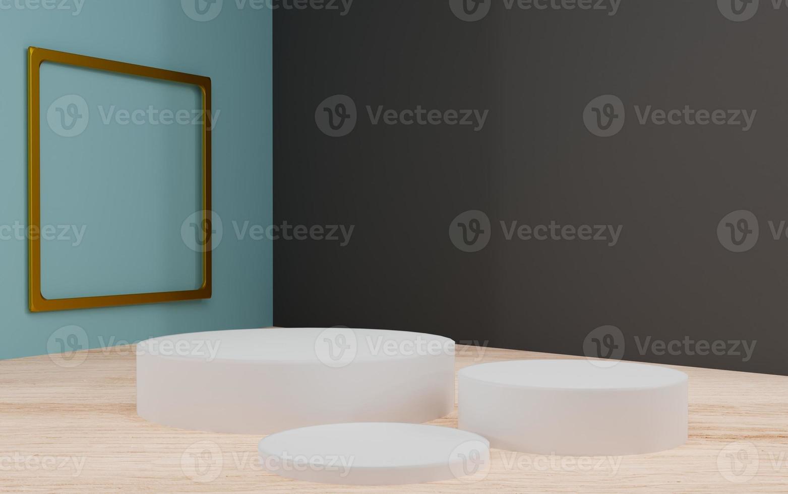 Podio mínimo de productos de fondo 3d, renderizado 3d de vector de fondo de pantalla con podio. soporte para mostrar productos cosméticos 3d. escaparate de escenario en podio beige de estudio de pedestal. foto