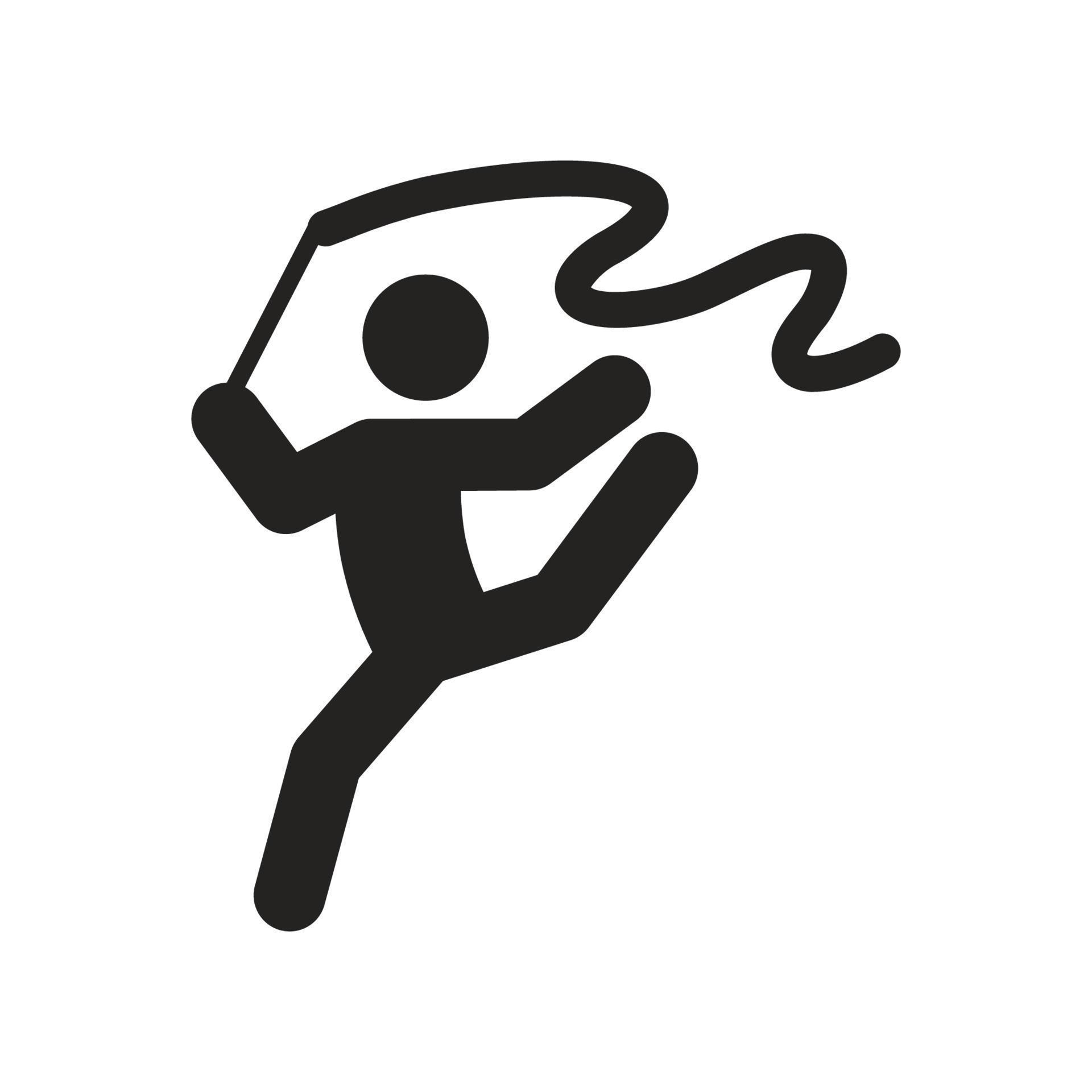 ribbon dance icon illustration. vector designs that are suitable for