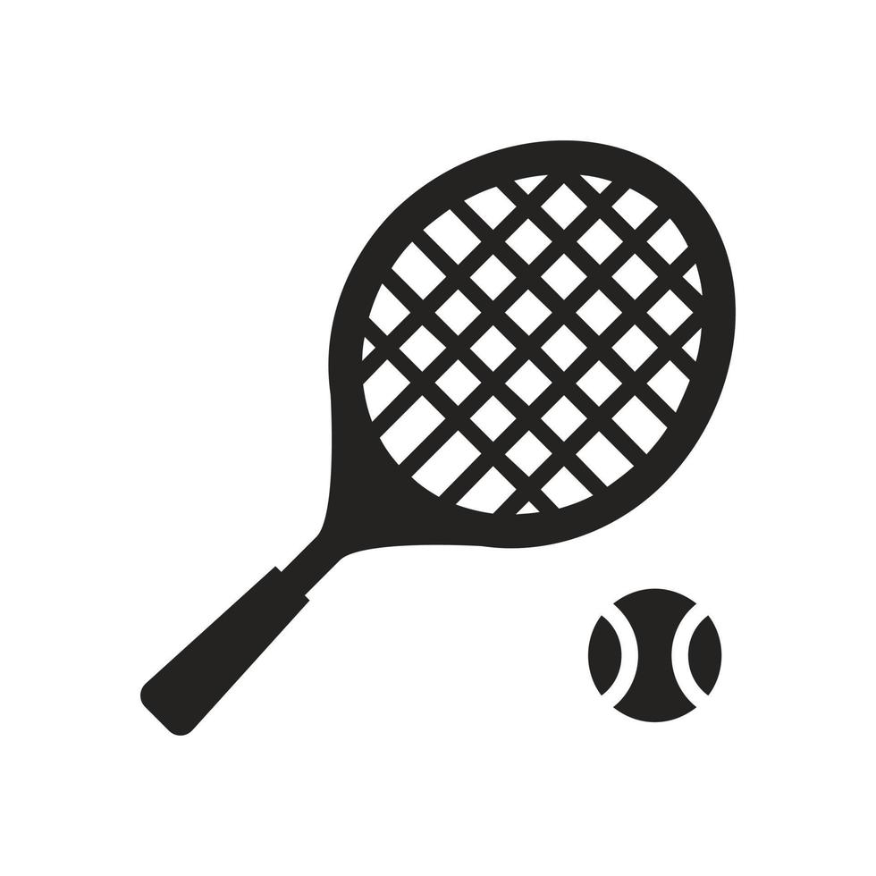 ilustración de icono de raqueta de tenis, deporte. vector de diseño de glifo