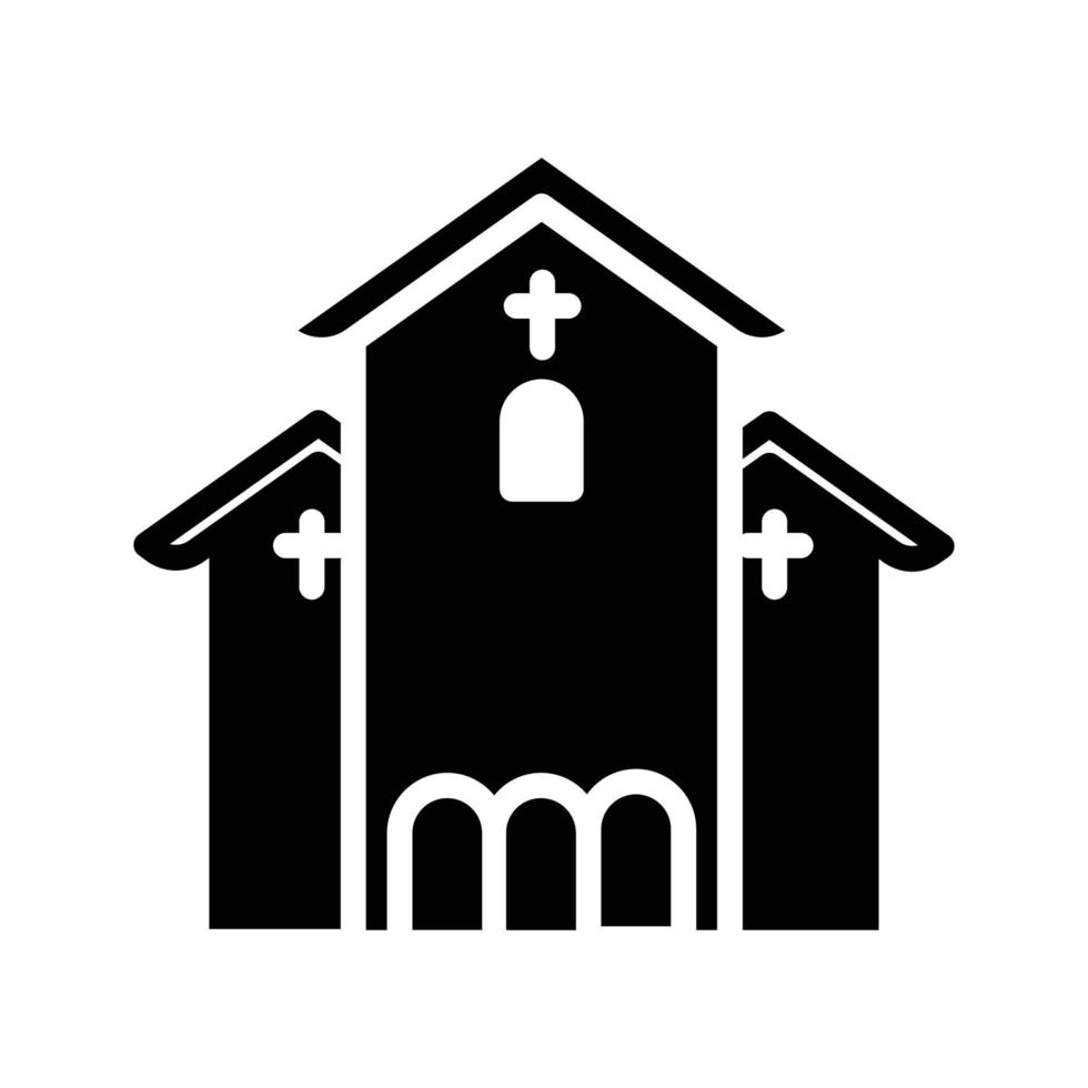 edificio de la iglesia icono de estilo sólido, religión cristiana. diseños vectoriales que son adecuados para sitios web, aplicaciones, aplicaciones. vector