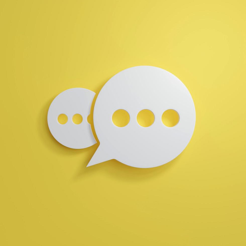 Speech bubble message chatting or talking 3D render illustration photo
