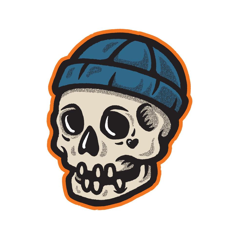 logotipo emblema bandido cráneo. ilustración de calavera de bandido vector