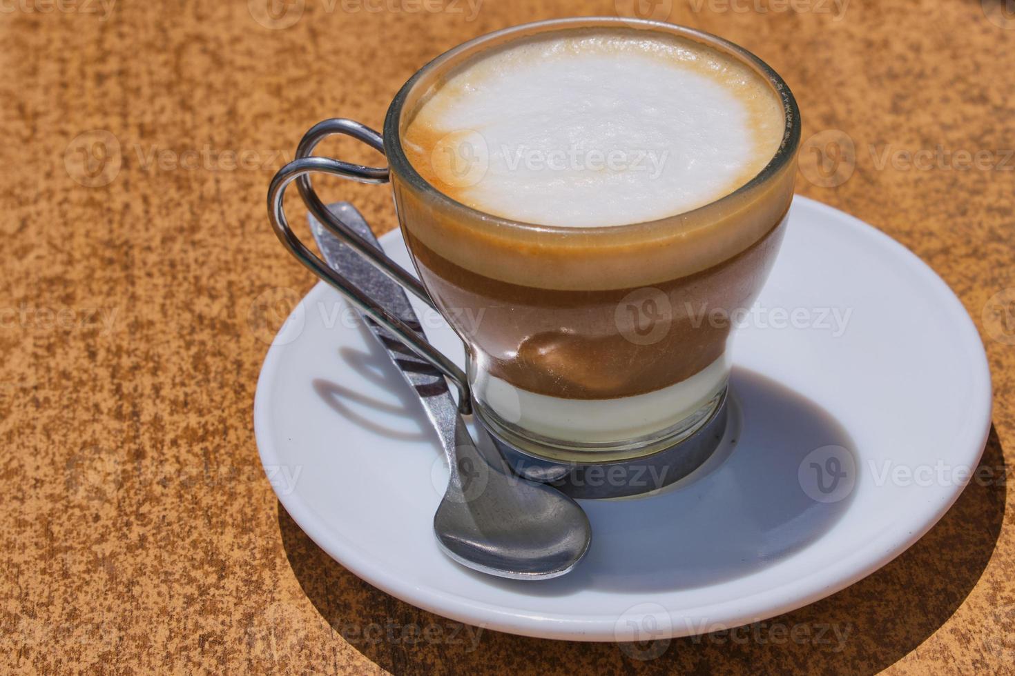 special Spanish coffee on a brown table photo
