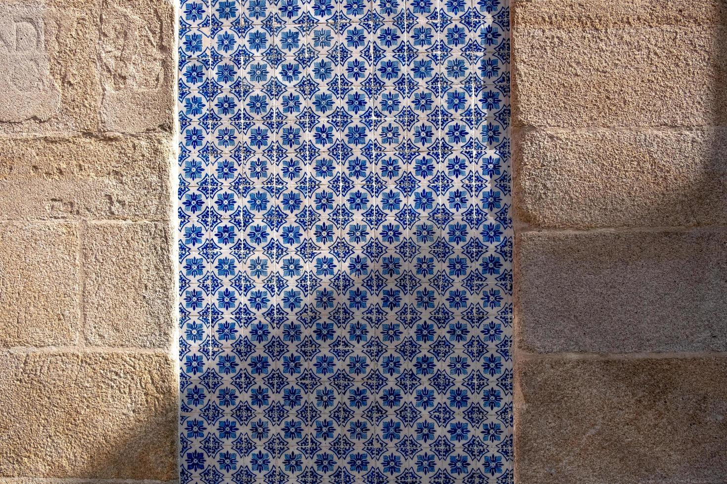 Traditional geometric decorative tile in Portugal photo