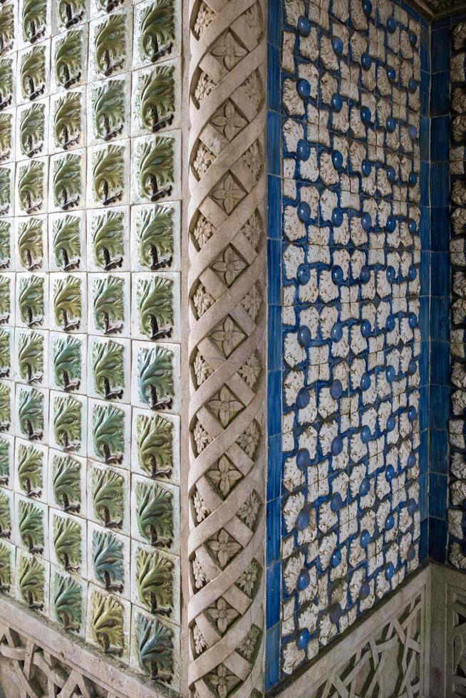 Traditional geometric decorative tile in Portugal photo