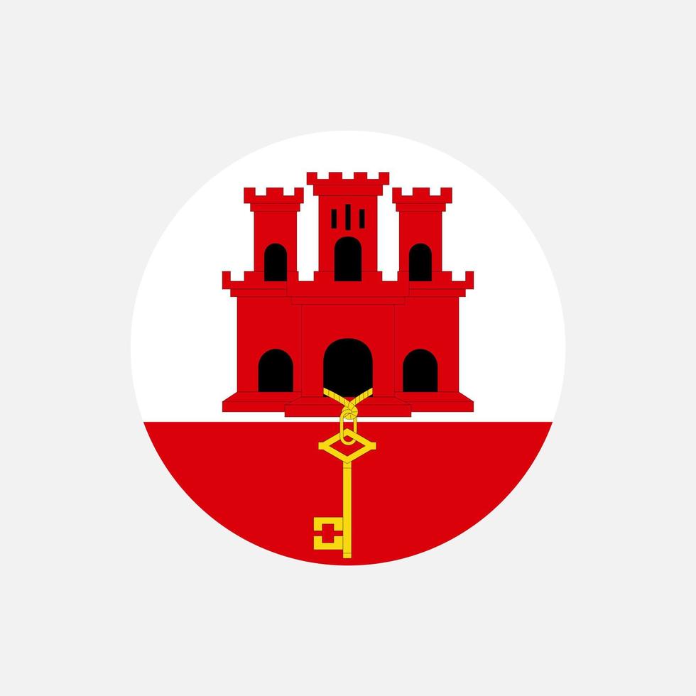 país gibraltar. bandera gibraltareña ilustración vectorial vector