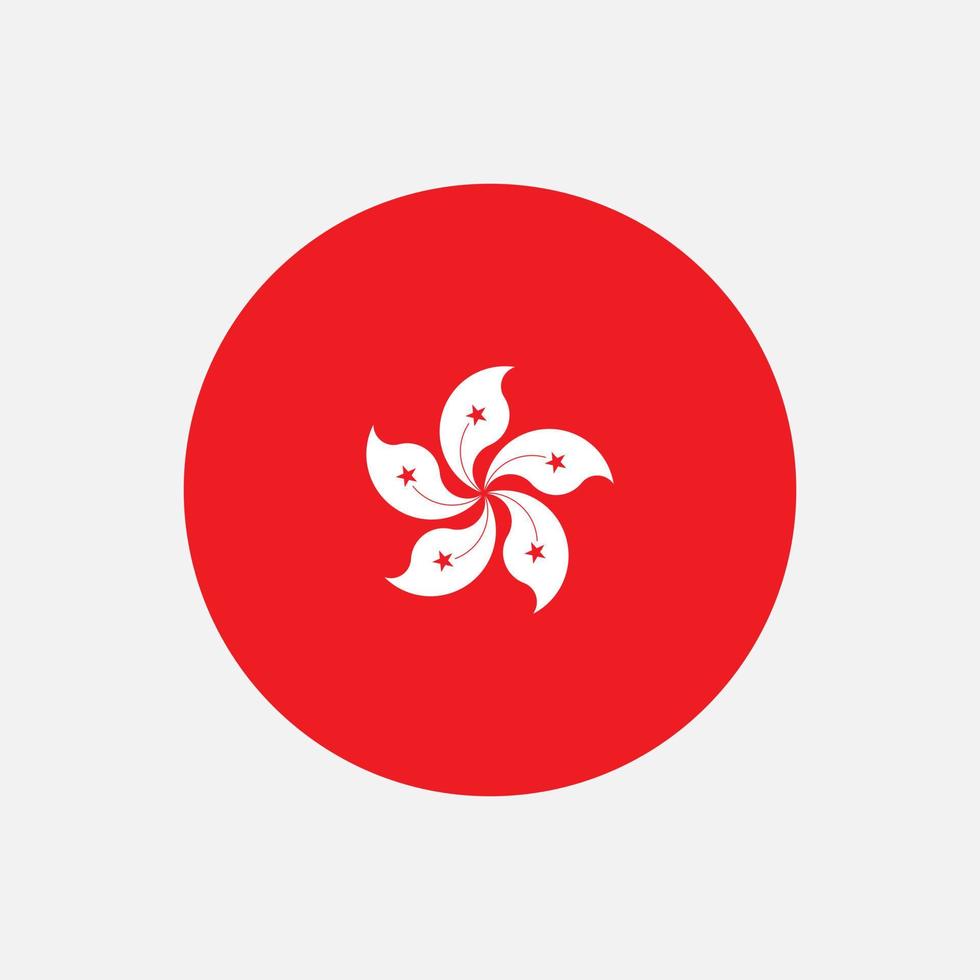 Country Hong Kong. Hong Kong Flag. Vector illustration.