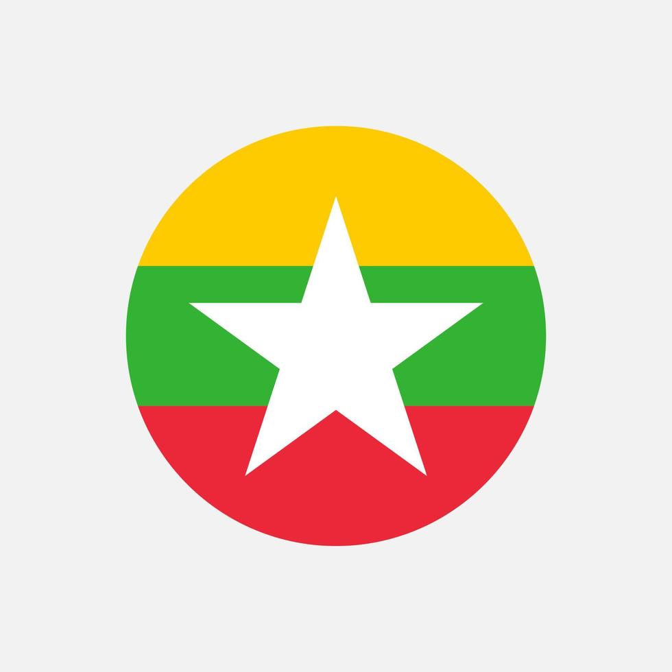 Country Myanmar. Myanmar flag. Vector illustration.