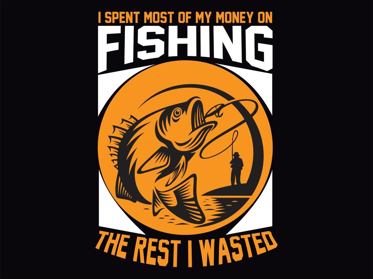 archivo de diseño de camiseta de pesca vector