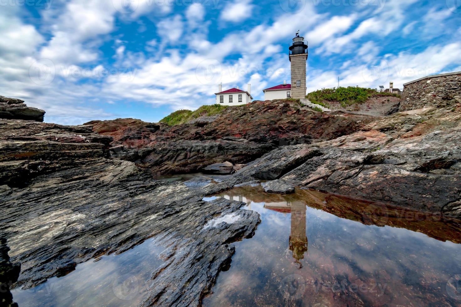 faro de cola de castor isla conacicut jamestown, rhode island foto