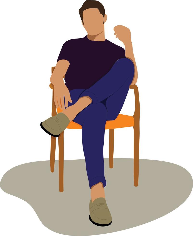 man sits on a chair vector