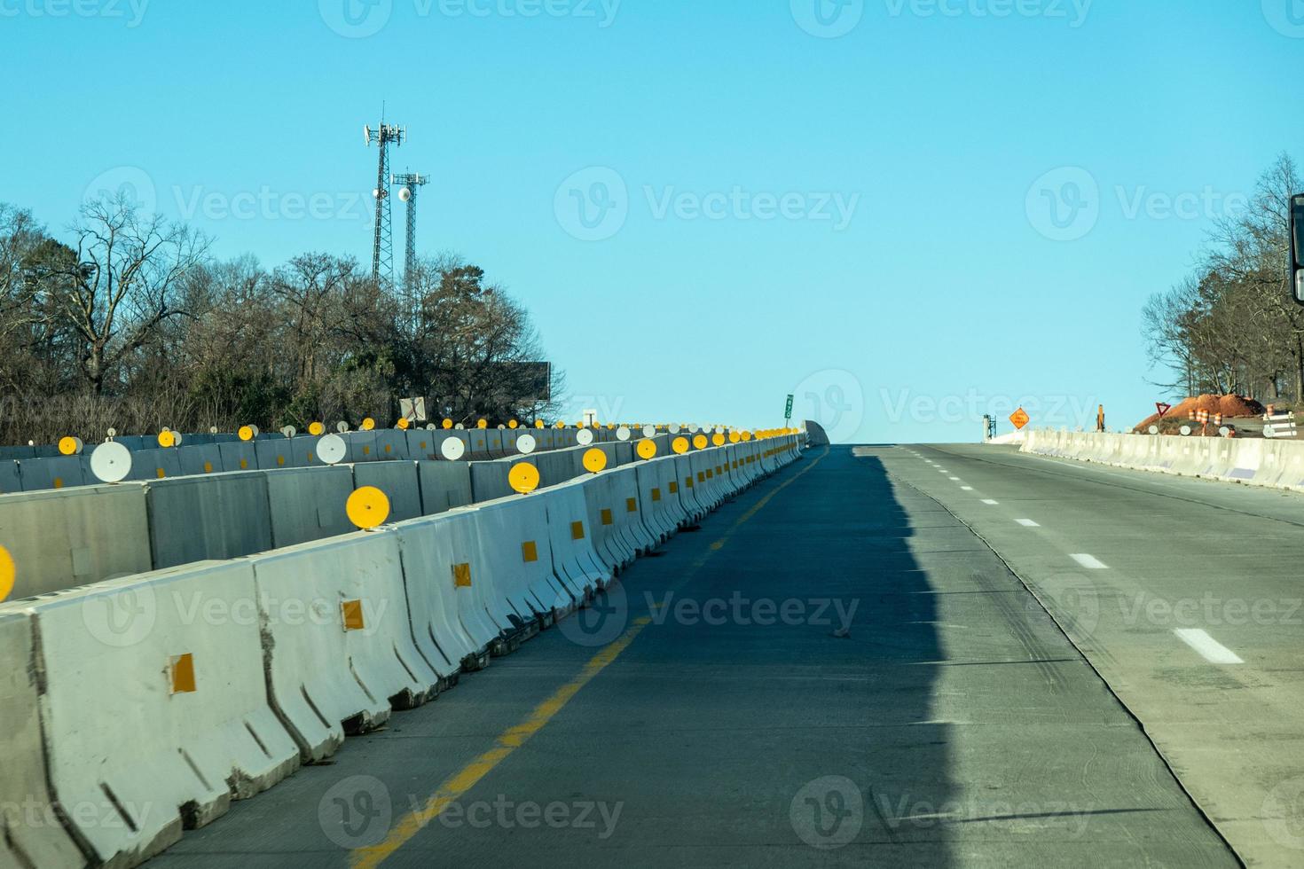abstract highway contruction while driving photo