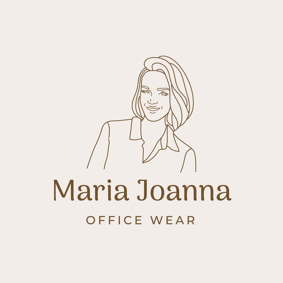 casual beautiful woman logo for clothing fashion stylish vector