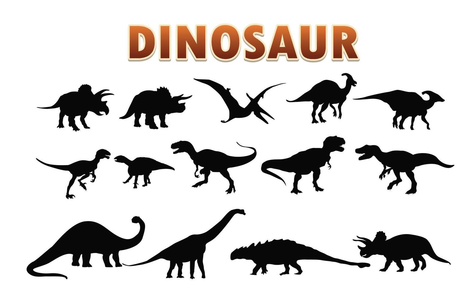 dinosaur silhouette set vector