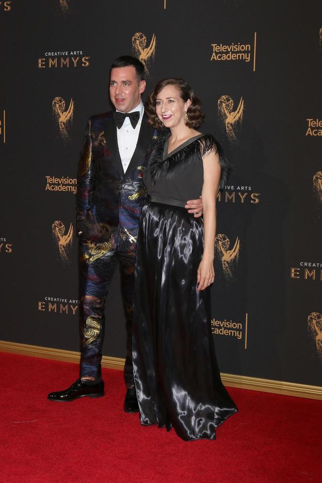 LOS ANGELES SEP 9 - John Roberts, Kristen Schaal at the 2017 Creative Emmy Awards at the Microsoft Theater on September 9, 2017 in Los Angeles, CA photo