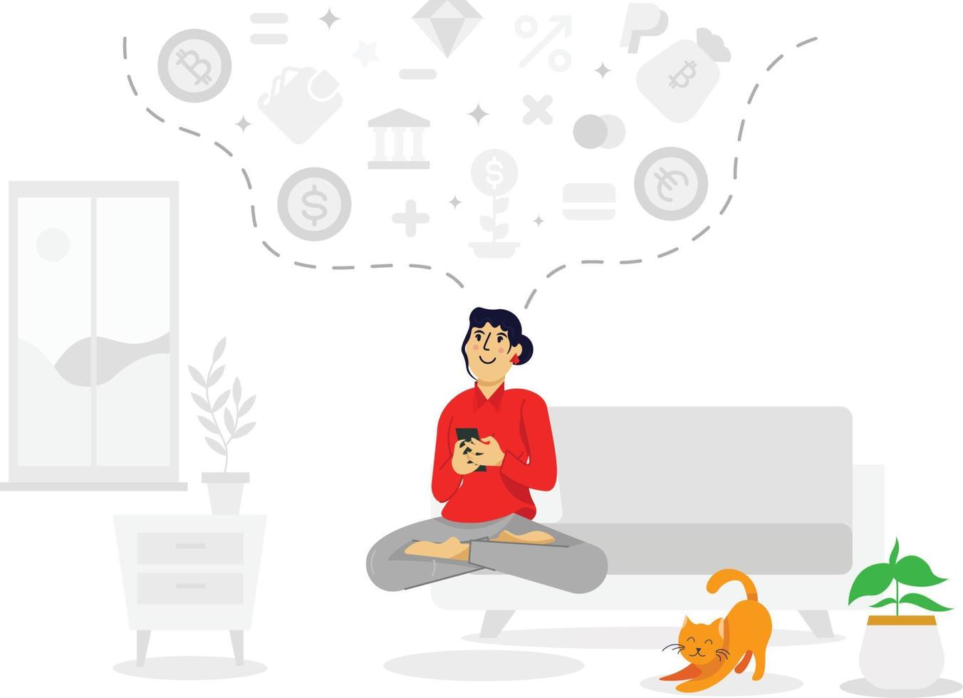 Financial Mindset Thinking vector