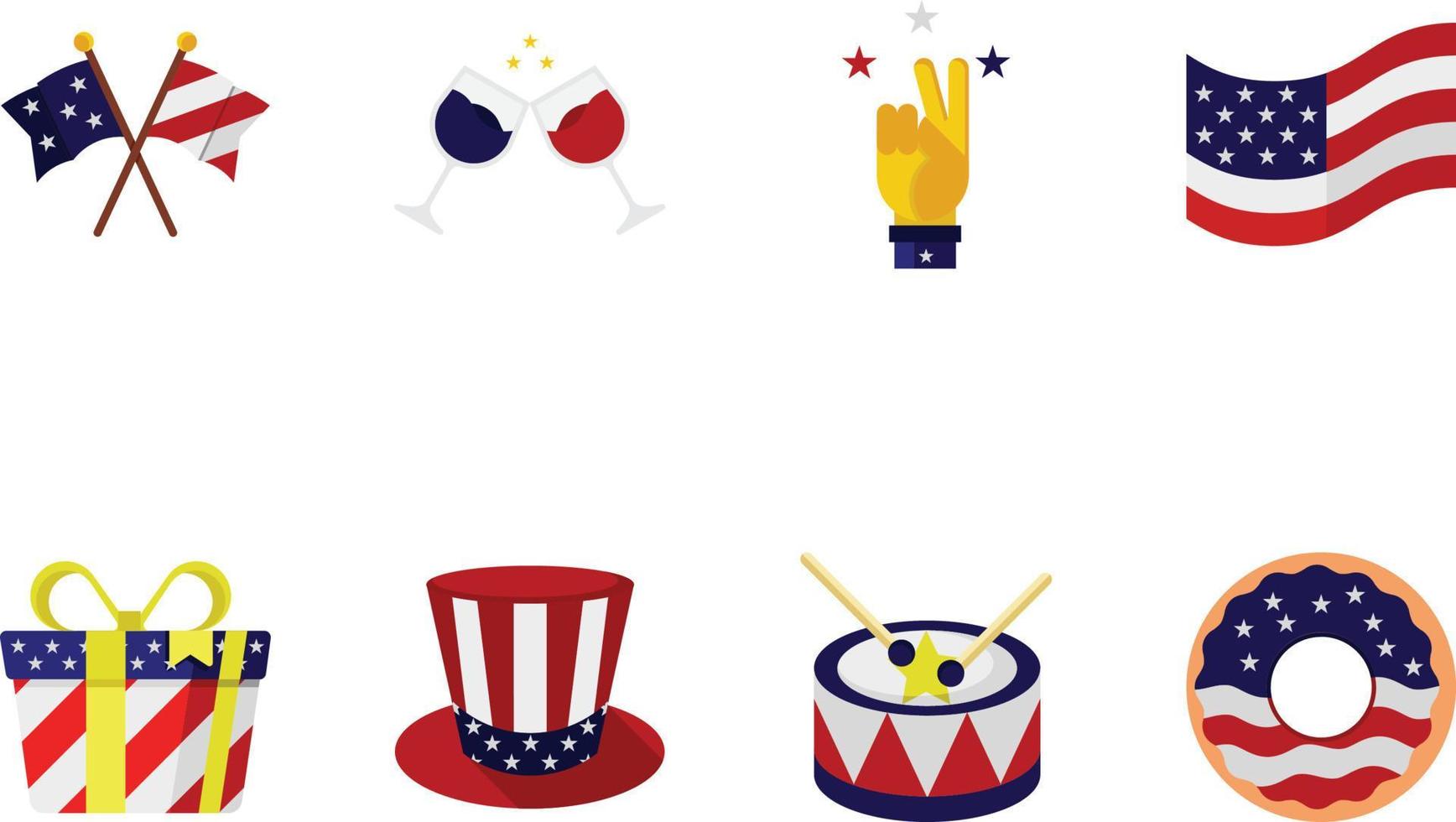 conjunto de iconos americanos 4 vector