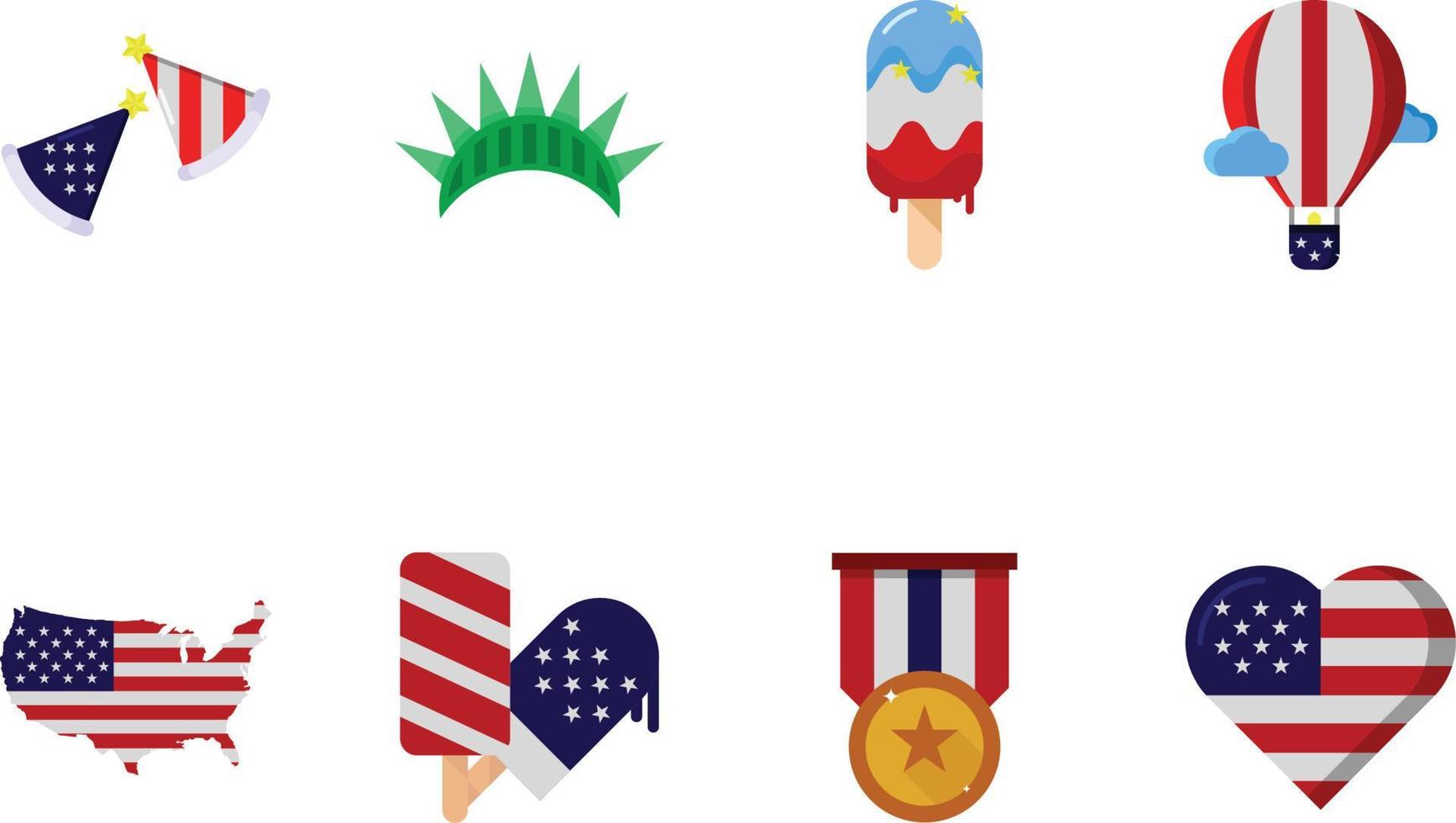 Independence Day Icons Set 1 vector