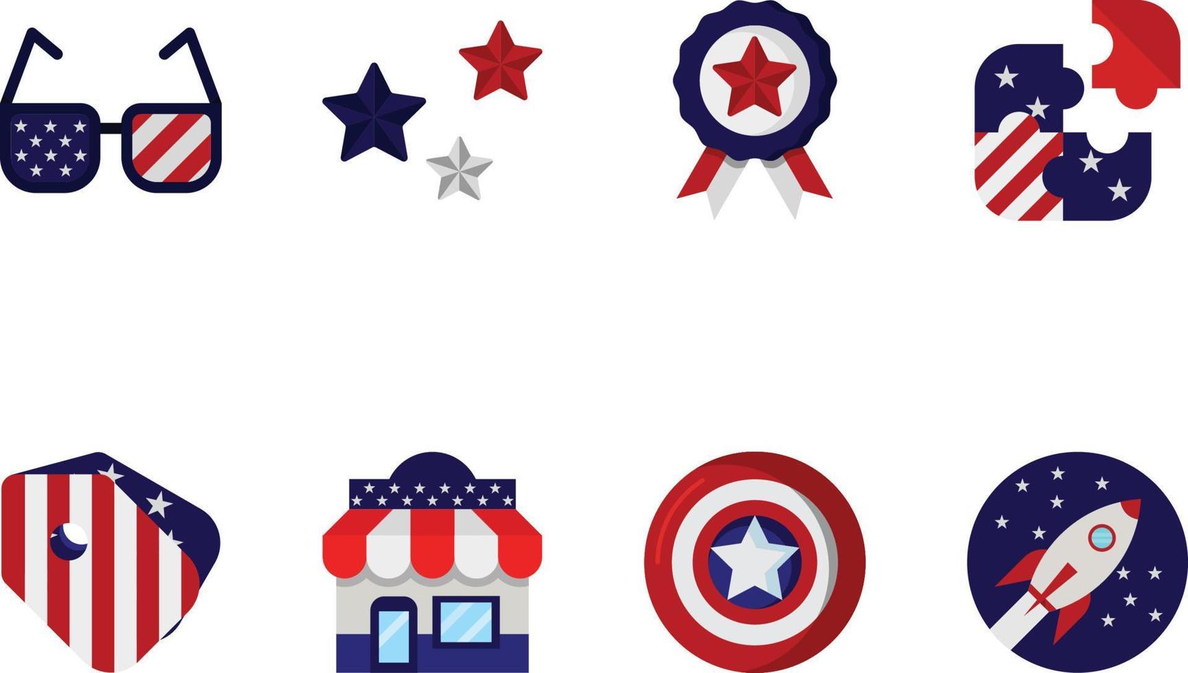 Independence Day Icons Set 2 vector