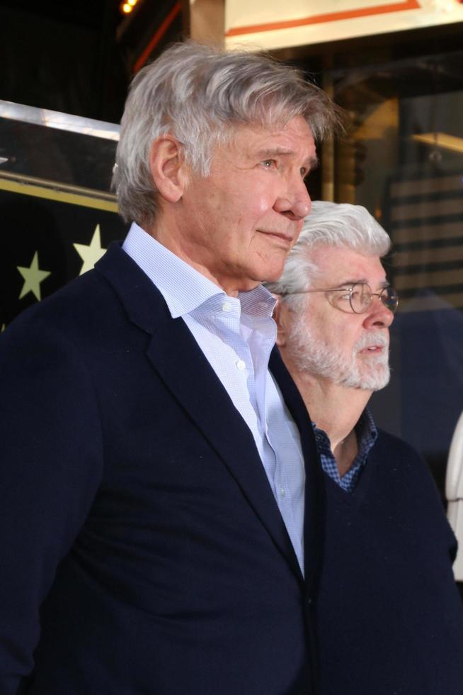 LOS ANGELES - MAR 8  Harrison Ford, George Lucas at the Mark Hamill Star Ceremony on the Hollywood Walk of Fame on March 8, 2018 in Los Angeles, CA photo
