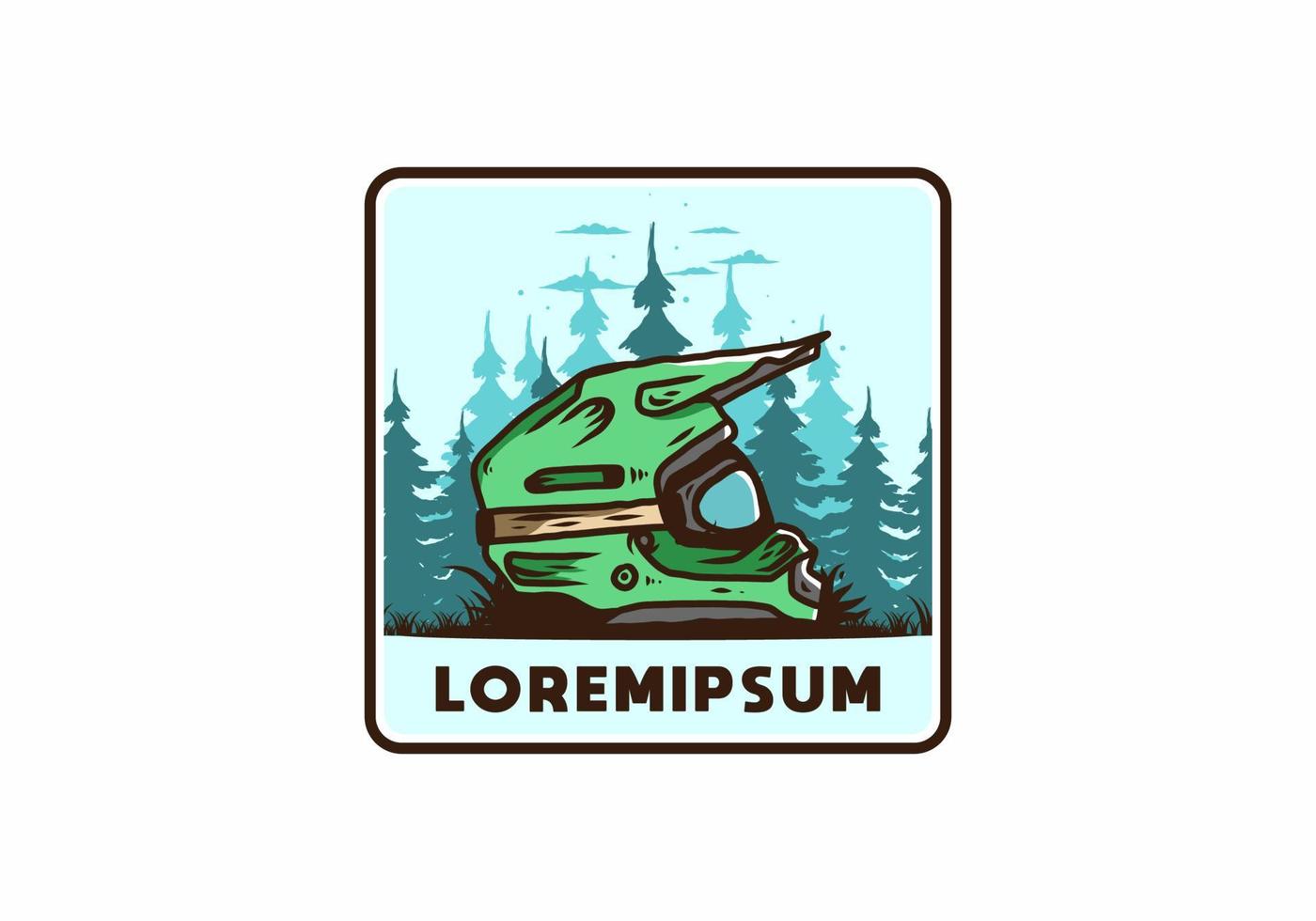 Outdoor motocross trail helmet illustration vector