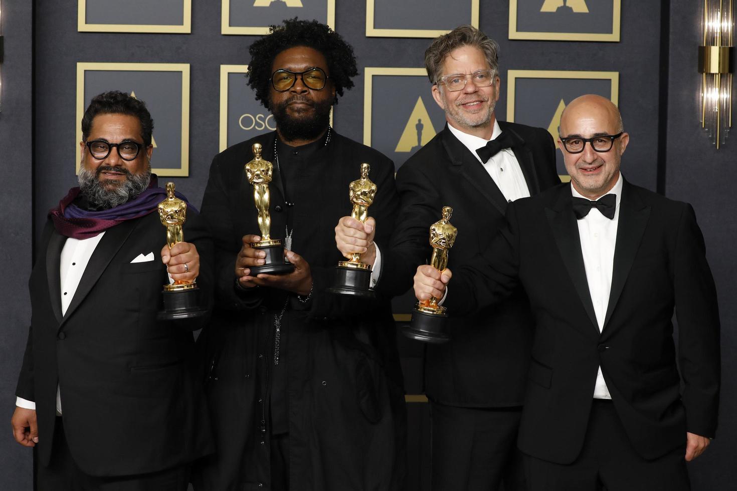 LOS ANGELES MAR 27 - Joseph Patel, Ahmir Thompson aka Questlove, David Dinerstein, Robert Fyvolent at the 94th Academy Awards at Dolby Theater on March 27, 2022 in Los Angeles, CA photo