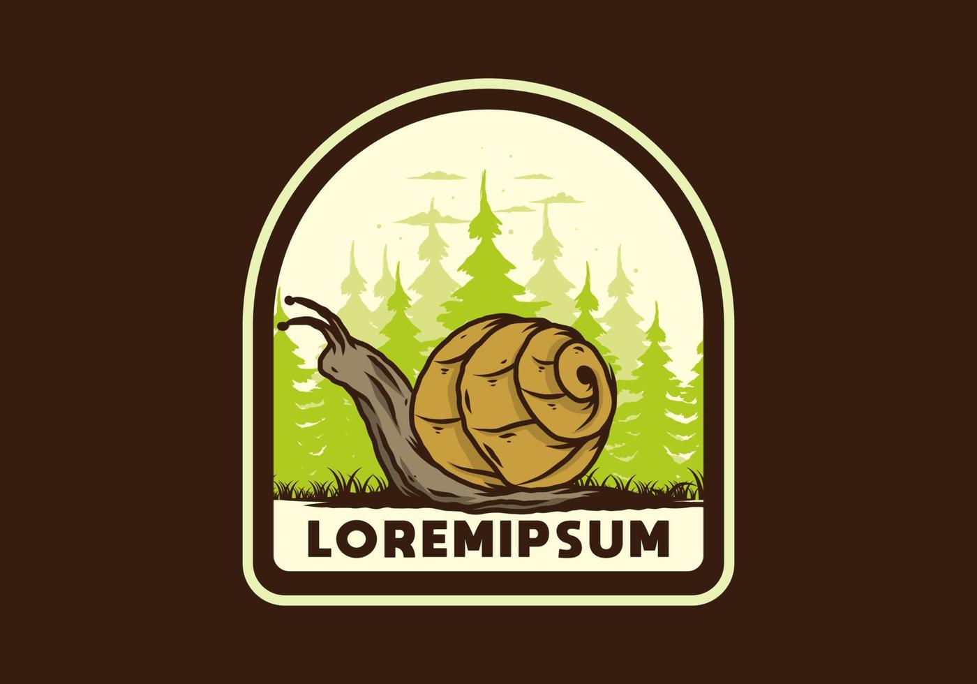 Snail creeping in the forest illustration vector