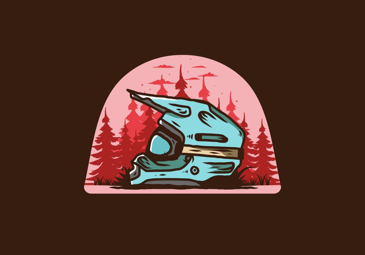 ilustración de casco de sendero de motocross al aire libre vector