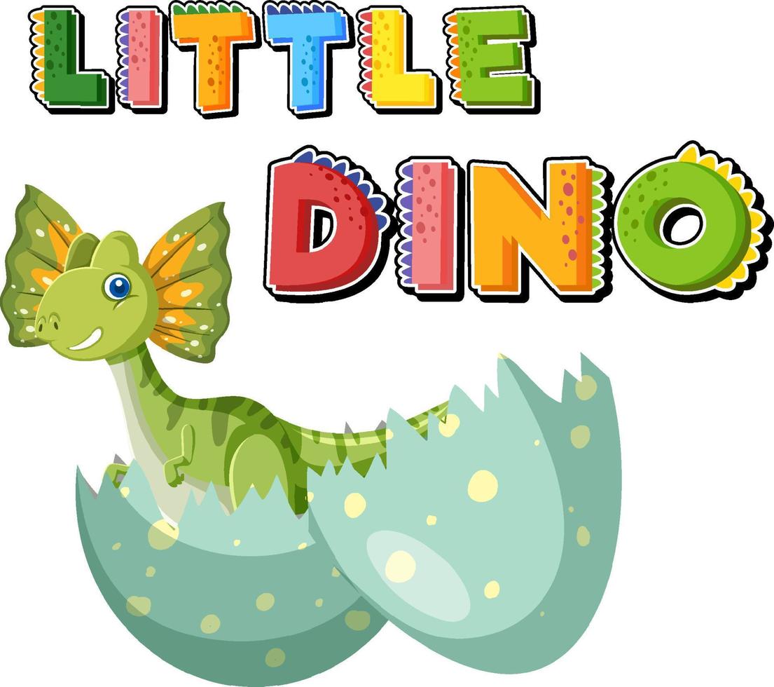 Little cute dinosaur cartoon character vector