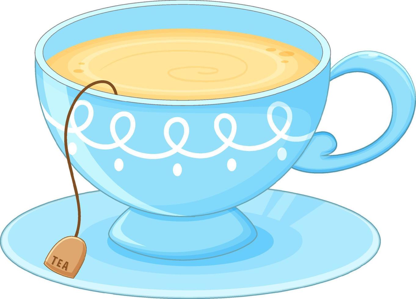 una taza de té en color azul vector