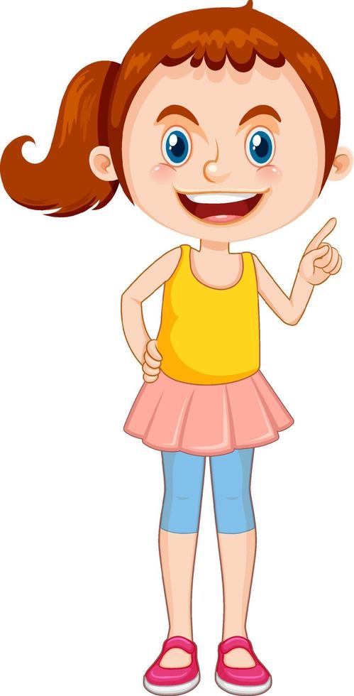 Cute girl cartoon character vector