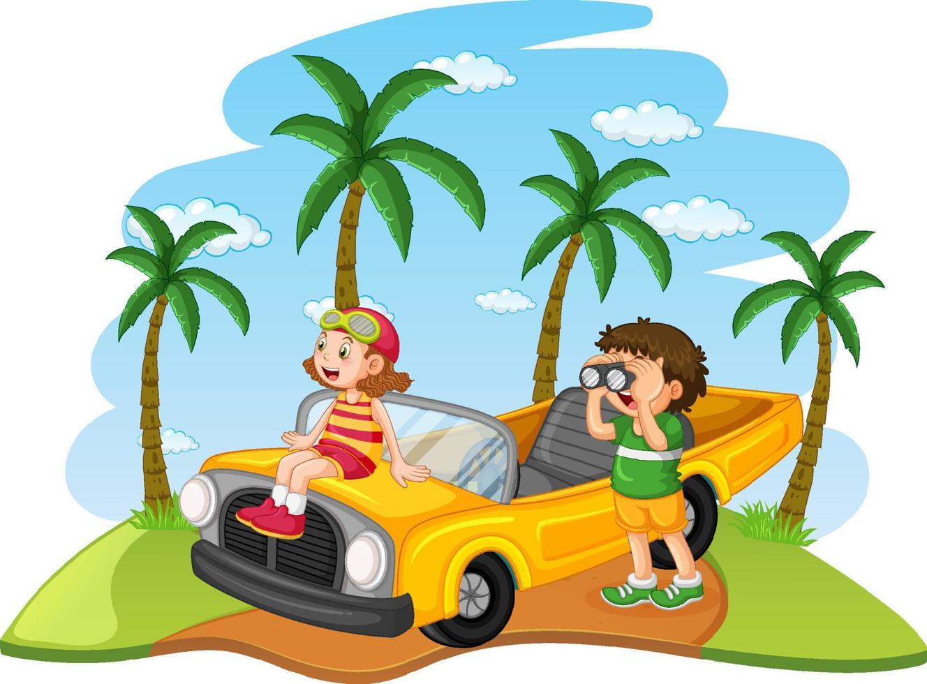 Road trip vacation at the beach vector