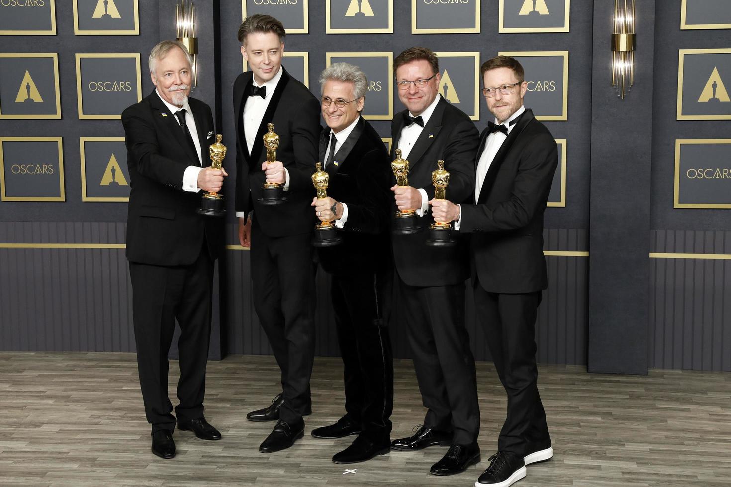 LOS ANGELES   MAR 27 - Mac Ruth, Mark Mangini, Theo Green, Doug Hemphill, Ron Bartlett at the 94th Academy Awards at Dolby Theater on March 27, 2022 in Los Angeles, CA photo
